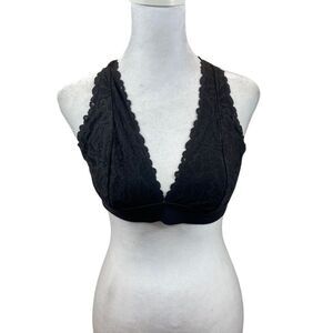 Victoria’s Secret PINK Black Lace Bralette with Multi‎ Strap Back Size Medium